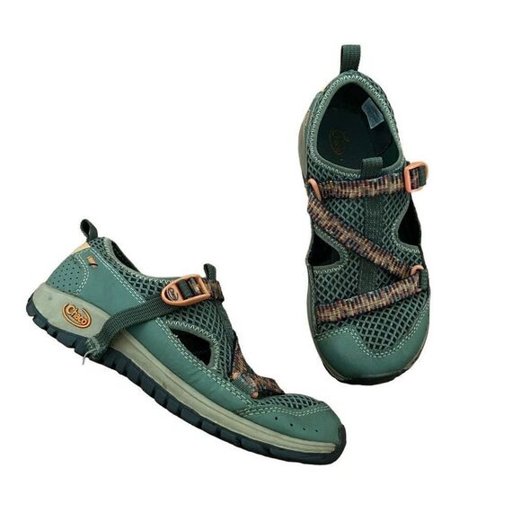 Chaco Kids Odyssey Trail Hiking Water Shoes Sandals Outdoor Green Size 3 Youth - Picture 1 of 7
